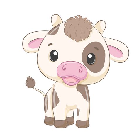 Cute Baby Cow Cartoon Illustration Vector Art At Vecteezy