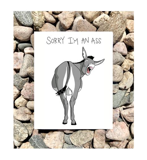 Sorry Im An Ass Greeting Card Sustainable Etsy