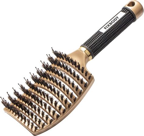 fixbody boar bristle hair brush curved and vented and oversize design detangling hair brush for