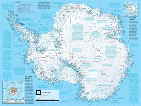 A Detailed Map Of Antarctica By National Maps On The Web
