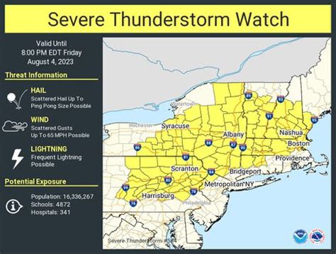 A Severe Thunderstorm Watch Is In Effect For Most Of Mass These Maps