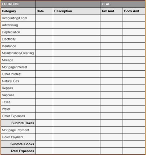 Business Expense Tracking Spreadsheet Doctemplates