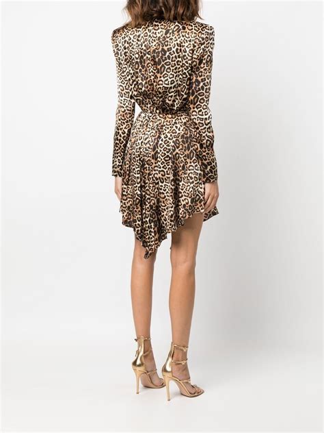 Alexandre Vauthier Leopard Print Silk Mini Dress Farfetch