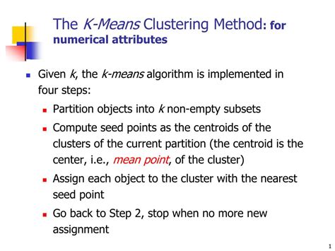 PPT The K Means Clustering Method For Numerical Attributes