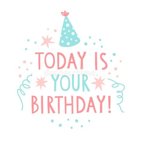 Its Your Birthday Lettering Text As Badge Tag Icon Celebration Card
