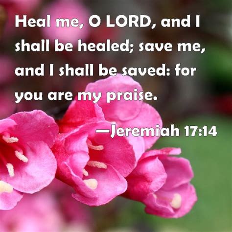 Jeremiah 1714 Heal Me O Lord And I Shall Be Healed Save Me And I