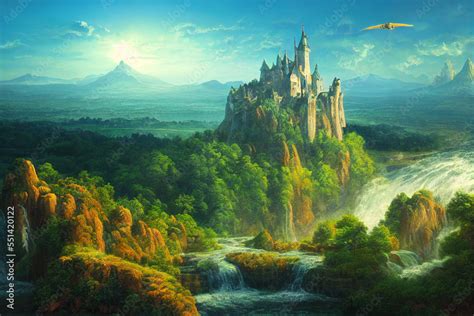 Beautiful Digital Art Ai Generated Image Of Fantasy Fairy Tale Castle