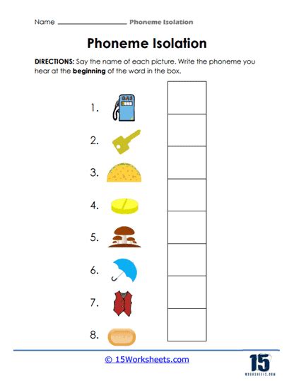 Phoneme Isolation Worksheets 15
