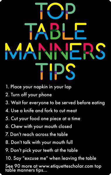 100 Table Manners Tips A Long List Of Wonderful Table Manners Tips