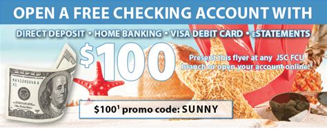 Jsc Federal Credit Union 100 Checking Account In Texas