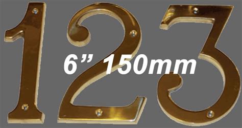 Quality Large Solid Brass House Door Numbers Numerals 6 150 Mm Ebay