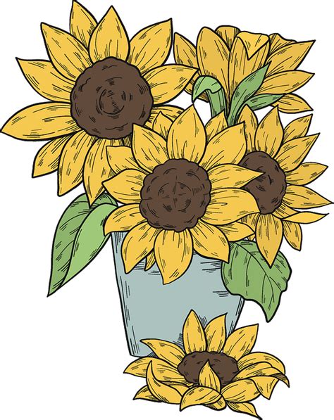 Bouquet Of Sunflowers Clipart Free Download Transparent Png Creazilla