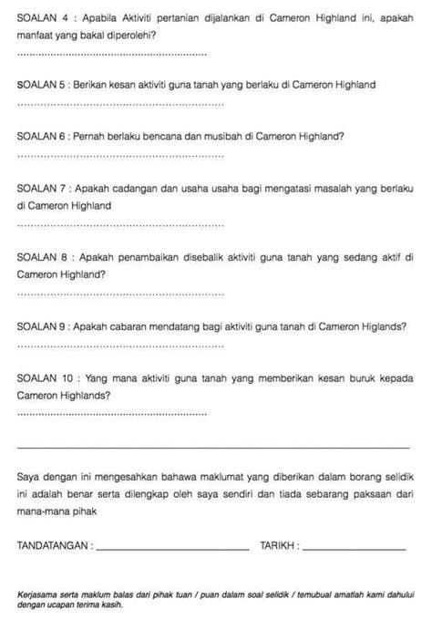 We are a sharing community. Contoh Borang Soal Selidik 2020 - Banyak Contoh - Portal ...