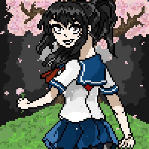 Ayano Aishi Yandere Simulator But Without Being Psychotic Pixel Art