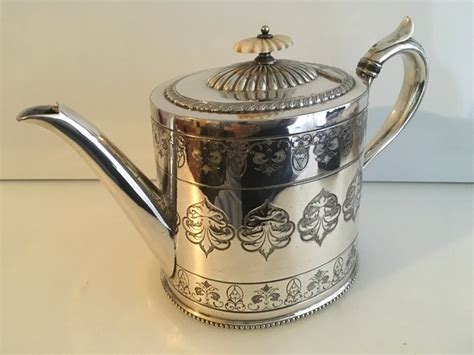 Vintage Silver Plated Highly Engraved And Embossed Decorated Tea Pot