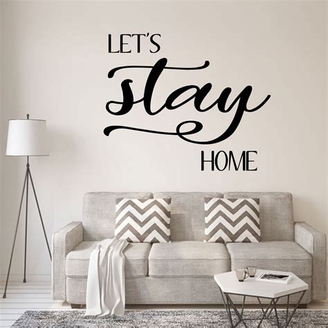 10 diy paper room decor ideas! Lets Stay Home Quote Lettering Vinyl Decor Wall Decal ...