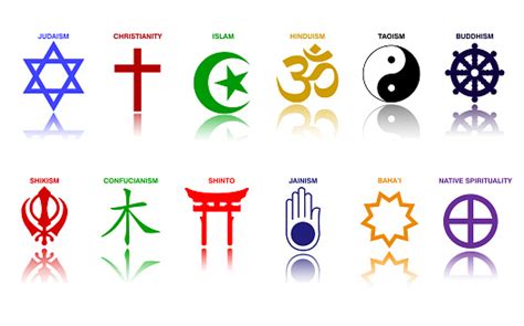 Ilustración De Símbolos De Religión Del Mundo Signos De Colorde Los