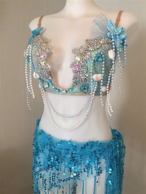 custom size treasure chest mermaid edc nocturnal wonderland beyond rave bra costume halloween