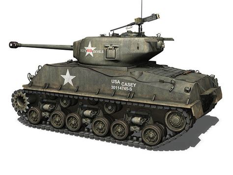 M4a3e8 Sherman Easy Eight Rice Red Dev 3d Model Obj 3ds Fbx C4d
