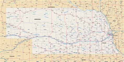 Nebraska State Map With Cities Map