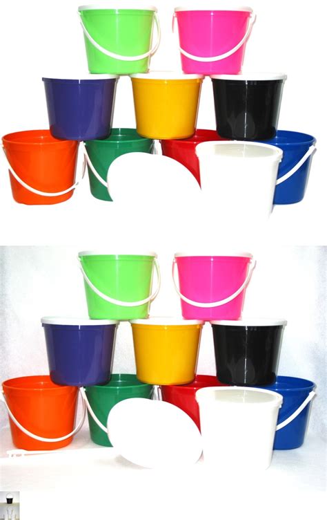 5 Buckets And Lids Plastic Buckets Pails 80 Oz Bucket Choice Of
