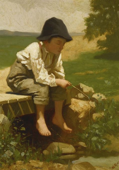 Little Boy Fishing By William Morgan Artvee