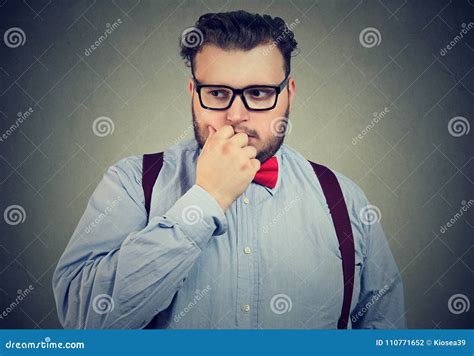 Preoccupied Anxious Young Man Looking Down Stock Photo Image Of Doubt