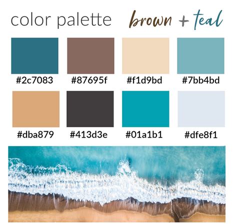 Brown And Teal Color Palette With Color Codes Color Amazing Designs