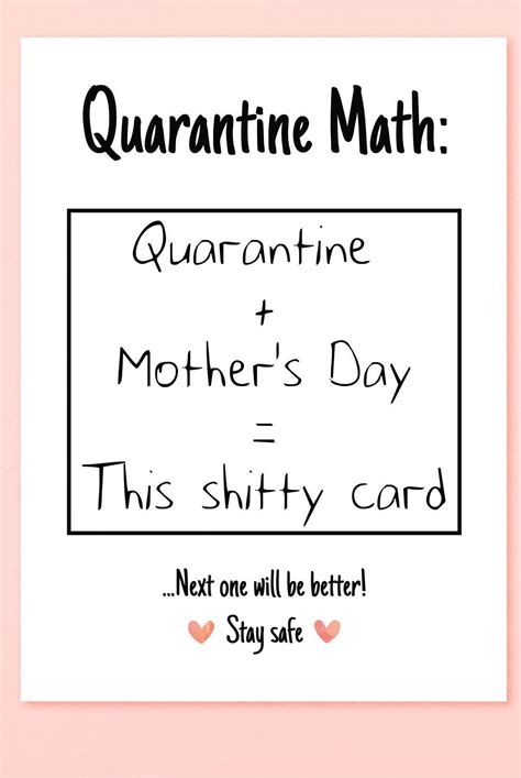 Funny Quarantine Mothers Day Card Happy Mothers Day Card Card For Mother Mothers Day Funny