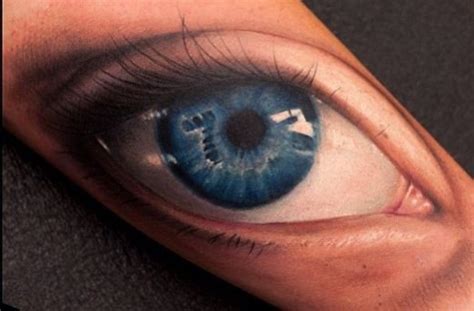 Realistic Blue Eye Tattoo On Arm Tattooimagesbiz