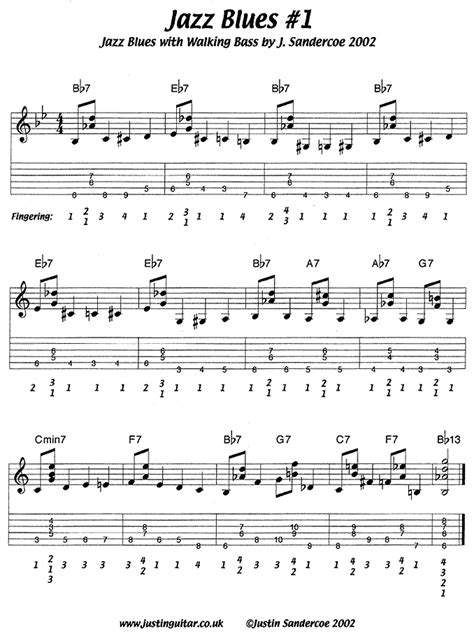 The followup single was an even better tune. Walking The Bass (Jazz Blues 1) | JustinGuitar.com