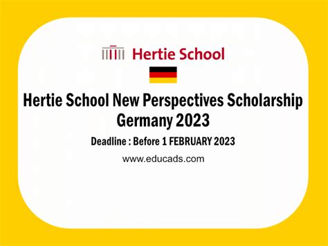 Hertie School New Perspectives Scholarship In Germany 2023 Educads