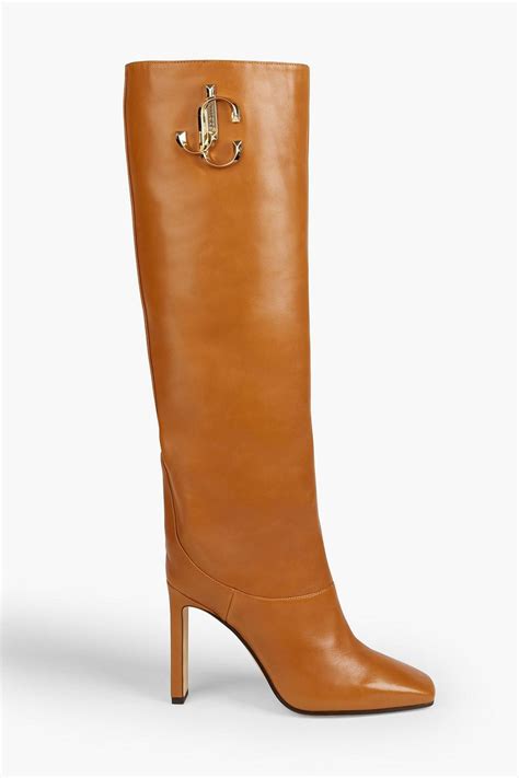 jimmy choo mahesa 100 leather knee boots in brown lyst