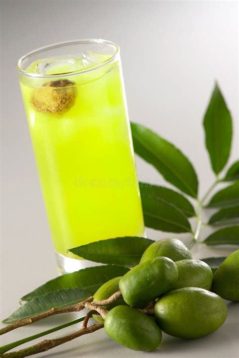 Sour Plum Juice With Ambarella Fruit Stock Image Image Of Glass