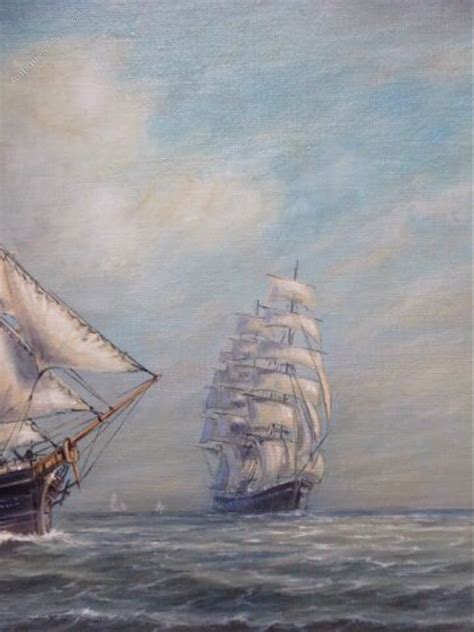 Antiques Atlas Marine Oil Painting Sailing Ships Seascape Picture
