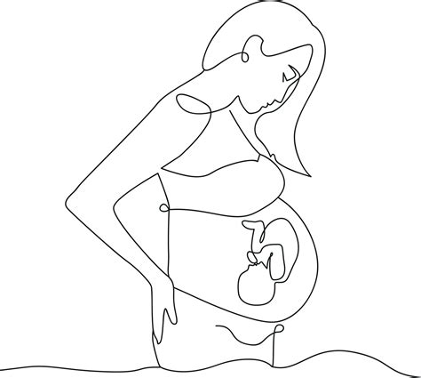 Silueta De Una Mujer Embarazada Con Un Bebé En El Vientre Arte De La
