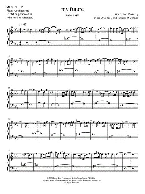 Musichelp My Future Slow Easy Sheet Music Piano Solo In Eb Major