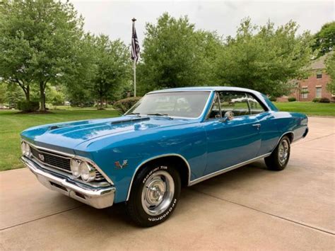 1966 Chevy Chevelle Ss 396 4 Speed Ac Marina Blue Gorgeous