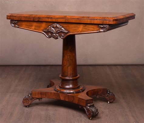 William 4th Rosewood Fold Over Card Table Antiques Atlas