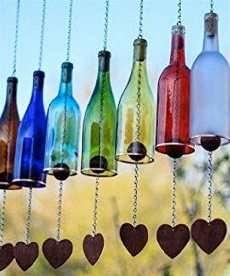 60 Cool Wine Bottles Craft Ideas Wine Bottle Wind Chimes Wine Bottle