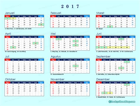 Kalender 2017 Indonesia Lengkap Dgn Libur Nasional Chocky Sihombing