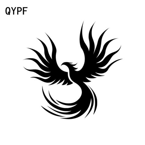 Qypf 15cm148cm Fashion Animal Flaming Phoenix Bird Vinyl Car Styling