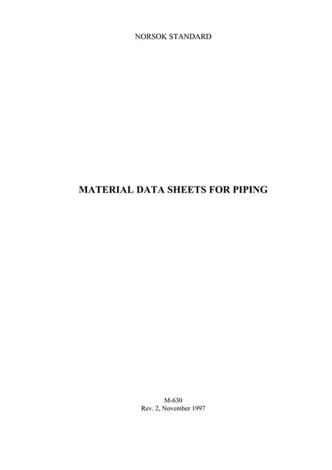 Material Data Sheet Piping Pdf