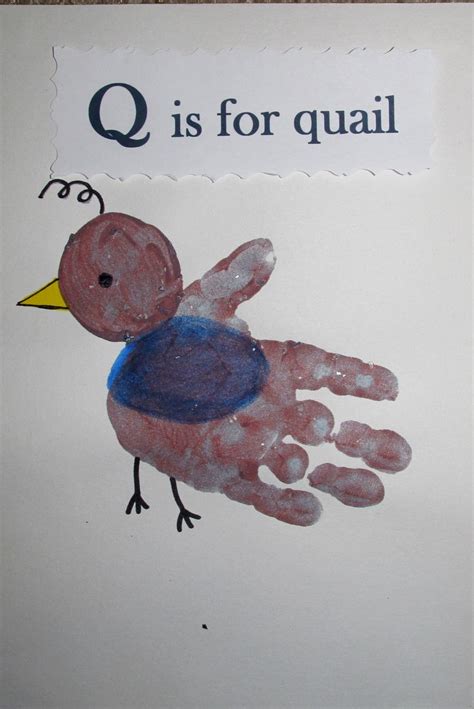Quail Handprint Letter Q Crafts Preschool Letter Crafts Alphabet
