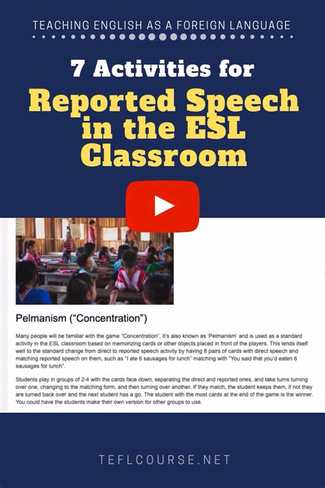 7 Activities For Teaching Reported Speech In The Esl Classroom Artofit