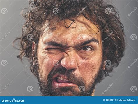 Weird And Crazy Guy Stock Image Image Of Face Grey 32501779