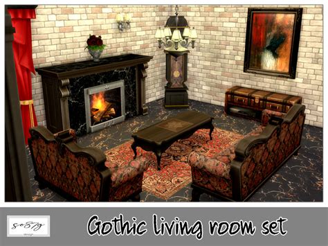 Gothic Living Room Recolor By So87g From Tsr • Sims 4 Downloads