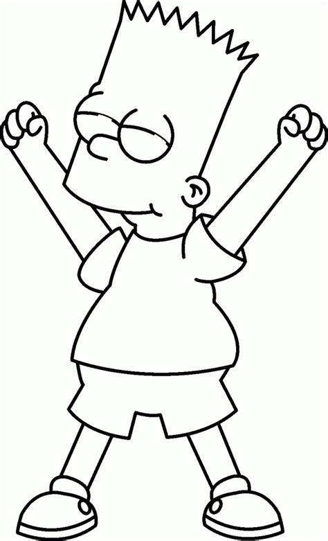 Free Printable Simpsons Coloring Pages For Kids | Simpsons drawings, Easy cartoon drawings, Bart