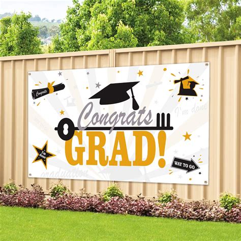 Buy Graduation Party Decorations 2022 Congrats Grad Banner Black