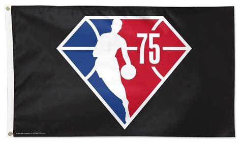 Nba 75th Anniversary Flag 3x5 Black 75th Anniversary Custom Flags